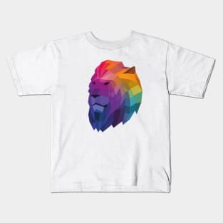 Rainbow Geometric Lion Head Kids T-Shirt